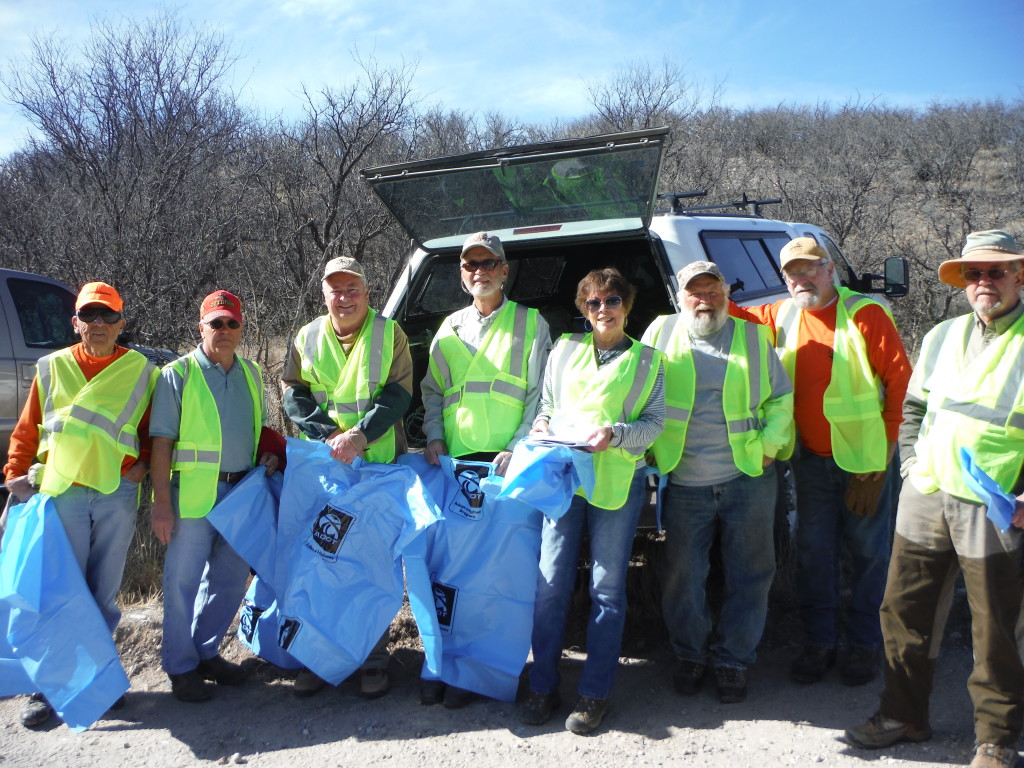 S.A.Q.F. Volunteers work hard to keep stretch of AZ HWY 82 clean between Patagonia and Sonoita 